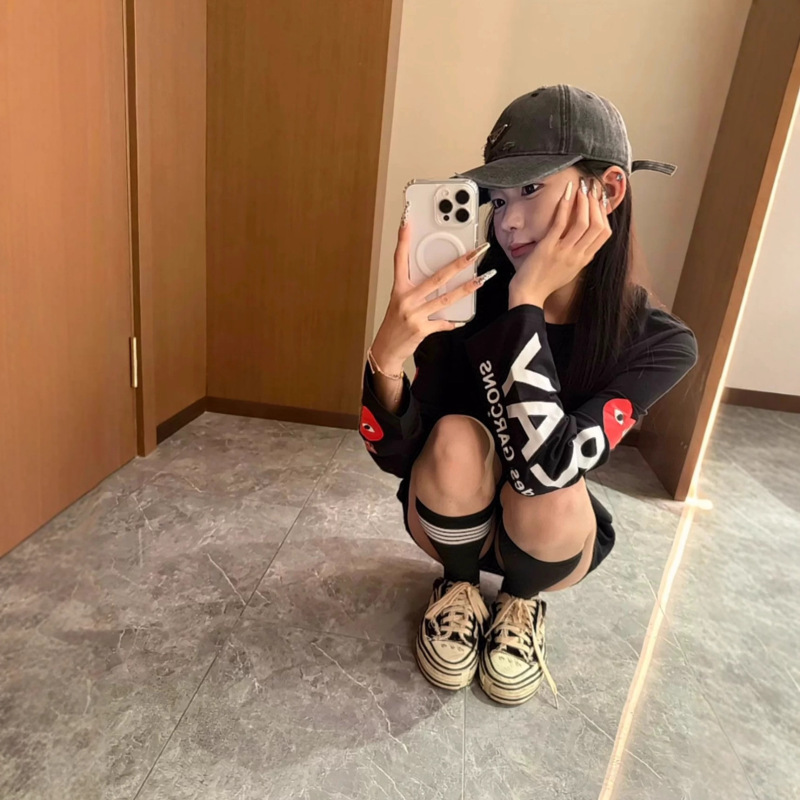 设计感小众纯棉袖子印花长袖t恤女春秋季2025新款宽松打底衫上衣|undefined