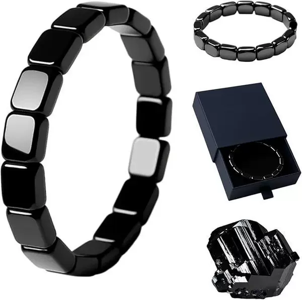 Cross-Border Amazon Hot-Selling Hematite Black Gallstone Elastic Square Beaded Trendy Fashion Bracelet for Men and Women, Wholesale from Manufacturer