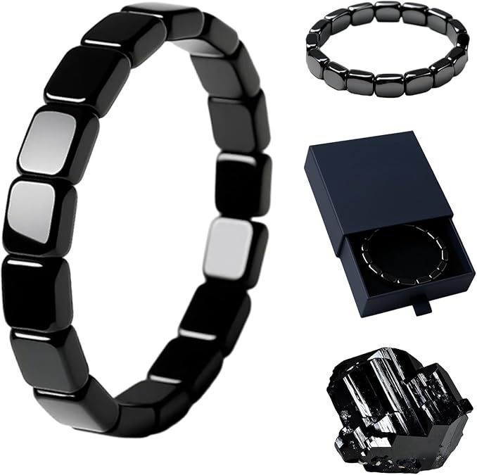 Cross-Border Amazon Hot-Selling Hematite Black Gallstone Elastic Square Beaded Trendy Fashion Bracelet for Men and Women, Wholesale from Manufacturer