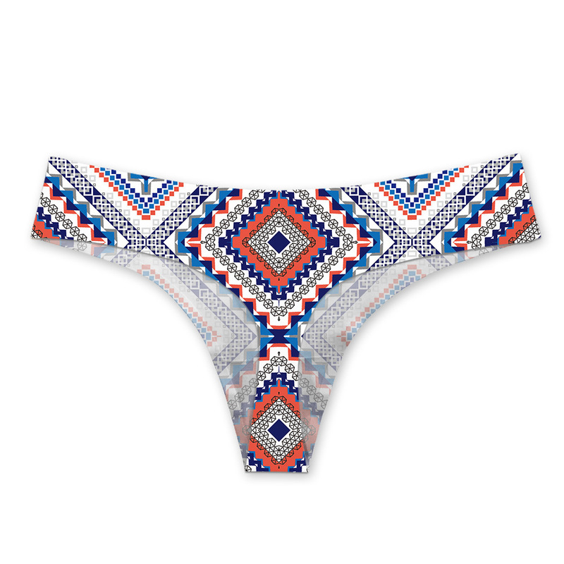 New Style Women's Thong Printed Sexy Bikini Panties Seamless Casual Low-Waist Briefs Export