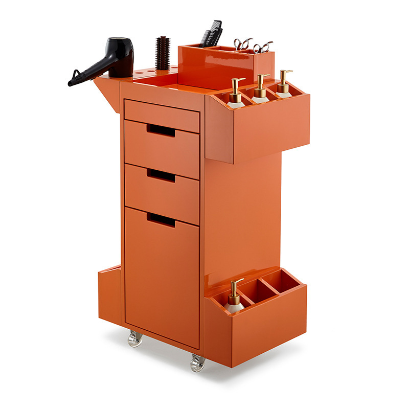 Barbería herramienta gabinete de acero inoxidable herramienta de peluquería Carro de peluquería de coche estante de almacenamiento multifuncional gabinete de polvo de corte de pelo