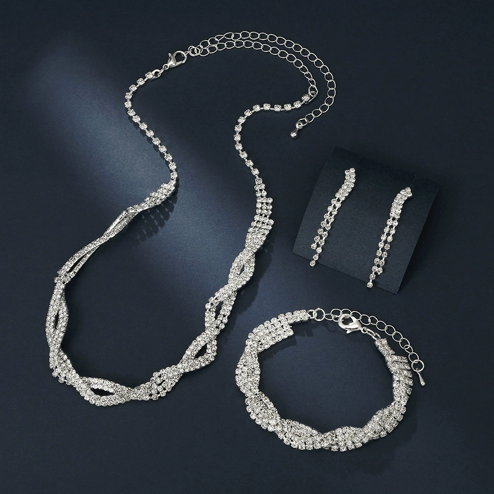 Ювелирный набор с кольцом-нелинейной формы: жемчужное diamonds ожерелье, серьги и браслет