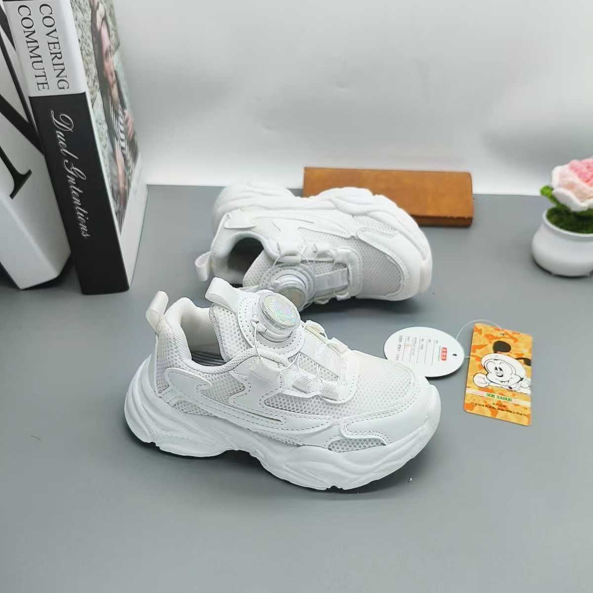 Día del Día del Niño, zapatos blancos, niños de 5 a 9 años, zapatos deportivos para niños de una sola red, zapatos para correr, niños con suela ligera