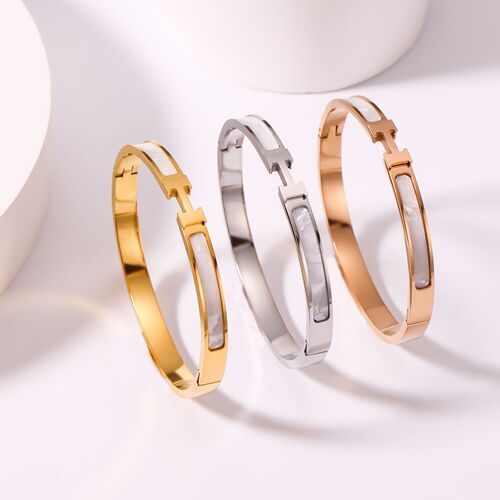 women's non-fading high-end titanium steel bracelet two shell temperament trendy rose gold jewelry