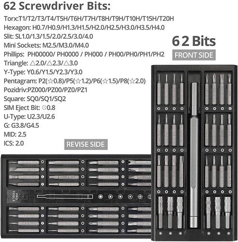 63-in-1 screwdriver set glasses mobile phone computer repair tool multi-function precision manual screwdriver bit
