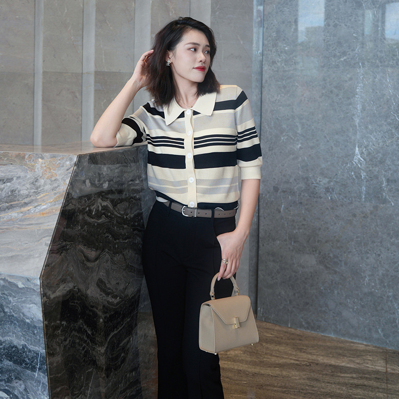 knitted navy sleeves for leisure