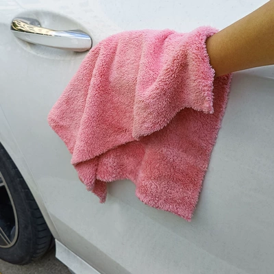 towel cloth automotive supplies, Car cleaning tools - pink-4040cm-350gsm