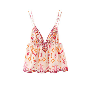 2023 Summer New Women's European and American-style Beaded Embroidered Top
