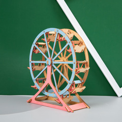 Cross-border stall hot-selling 3D three-dimensional puzzle hand-made wooden assembly model windmill educational diy toys