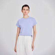 纯色T恤女2024新款蝙蝠袖宽松版上衣后中缝设计感简约棉短袖