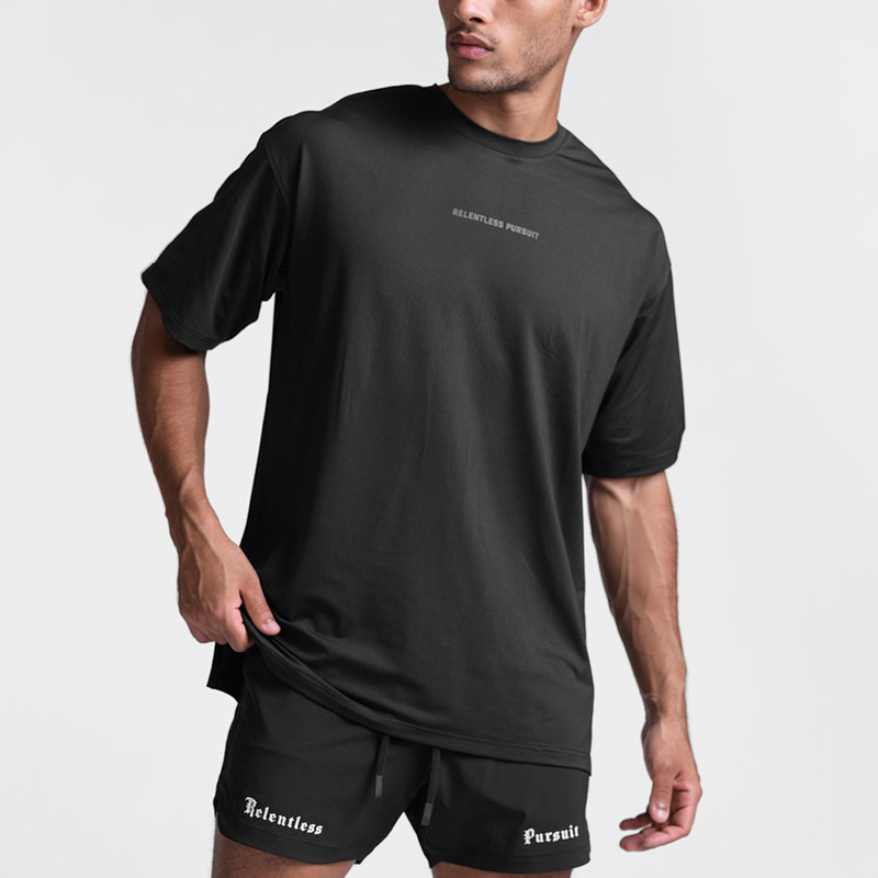 Asrv Men's Summer Short-Sleeved T-Shirt American Youth Quick-Drying Breathable Printed T-Shirt Men's Casual Versatile Top