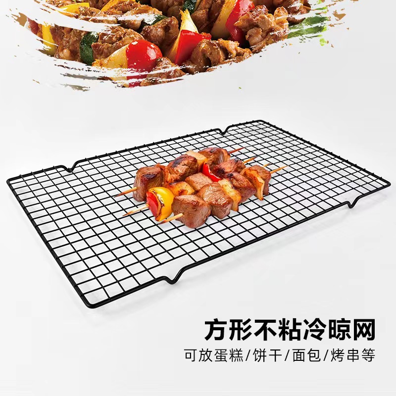 Cuadrado de refrigeración para hornear estante de barbacoa antiadherente pan de pastel de red de refrigeración en frío soporte de horno de red barbacoa al aire libre