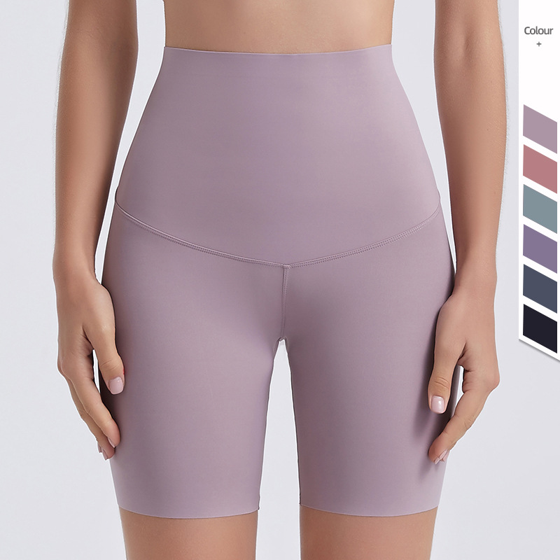 2024 primavera y verano nuevos pantalones cortos deportivos de piel de tiburón de cintura alta europea y americana para mujeres