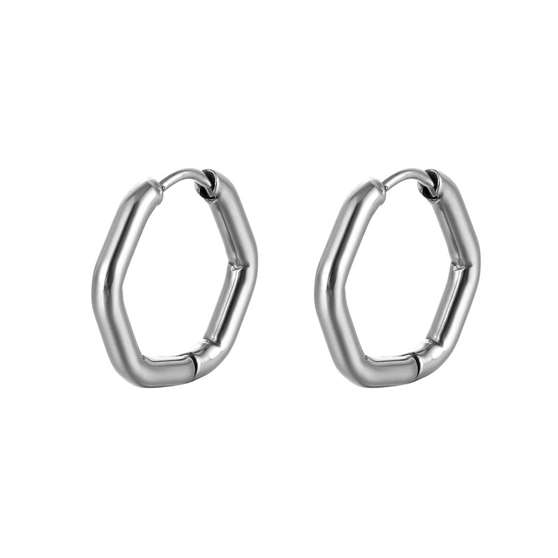 1 Piece Simple Style Geometric Stainless Steel Earrings display picture 2