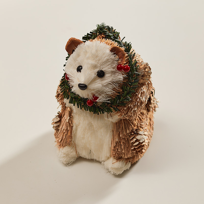 Diseño de animales de Navidad de madera transfronterizo de paja de simulación conejo ornamentos nórdicos de Navidad decoración balcón