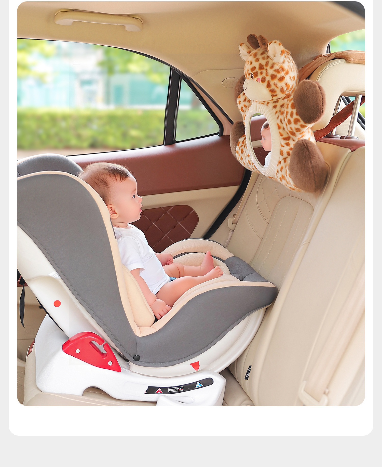 Car Baby Observation Mirror Reflector Car Kids Safety Seat Rearview Mirror Hanging Cute Cartoon Decoration