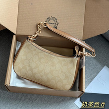 2024新款休闲经典老花麻将包Teri25冰川白半月包月牙斜挎腋下女包