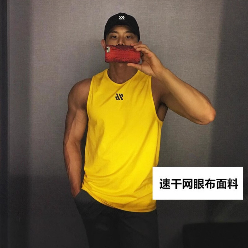 Summer Men's Fitness Quick-Drying American Sleeveless Breathable Vest Basketball Muscle T-Shirt Training Slim Sports Style
