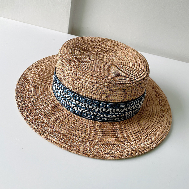 Women's Sweet Geometric Flat Eaves Straw Hat display picture 16