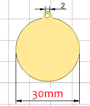 30mm redondo dorado