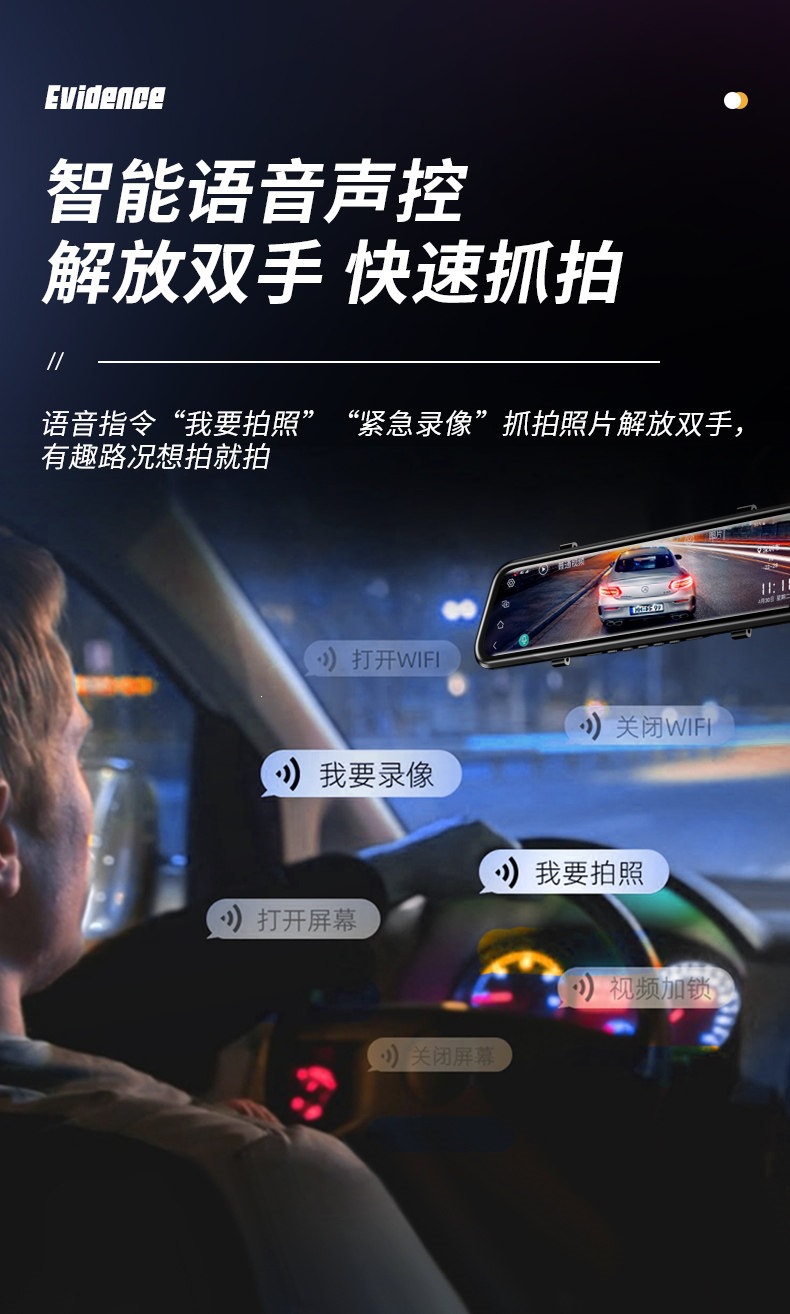 Suitable for the 2026 new model of the Renwoyou dashcam, no-wiring reverse camera, streaming rearview mirror, parking monitoring