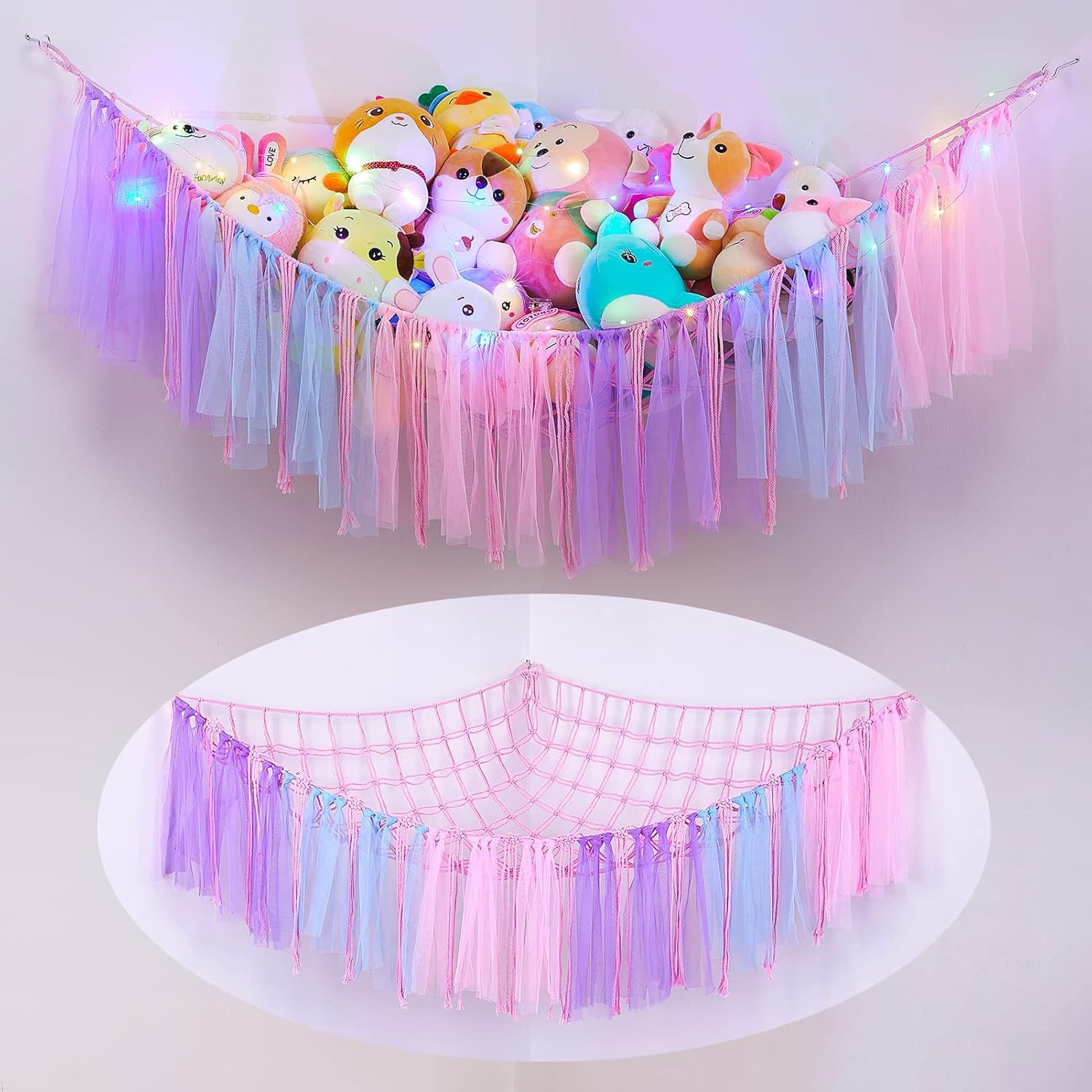 Cinta transfronteriza juguete bolsillo neto felpa juguete tejida a mano triángulo hamaca Bohemia hamaca colgante