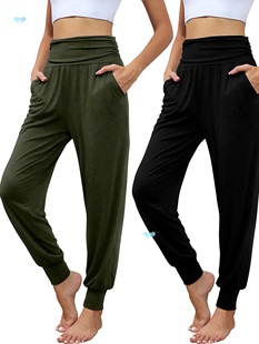 2 Pack Women's Yoga Joggers Cozy High Waisted Casual Cross-Border