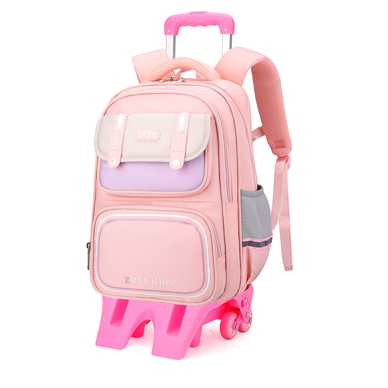 Mochila de pescado natural para estudiantes de primaria 1 - 3 - 6 grados mochila escolar doble uso seis ruedas escaleras al por mayor