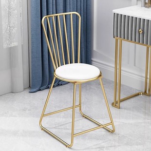 Room Nordic Iron Backrest Dressing Table Chair Modern Simple Girly Heart Chair Internet Celebrity Bedroom Dressing Stool