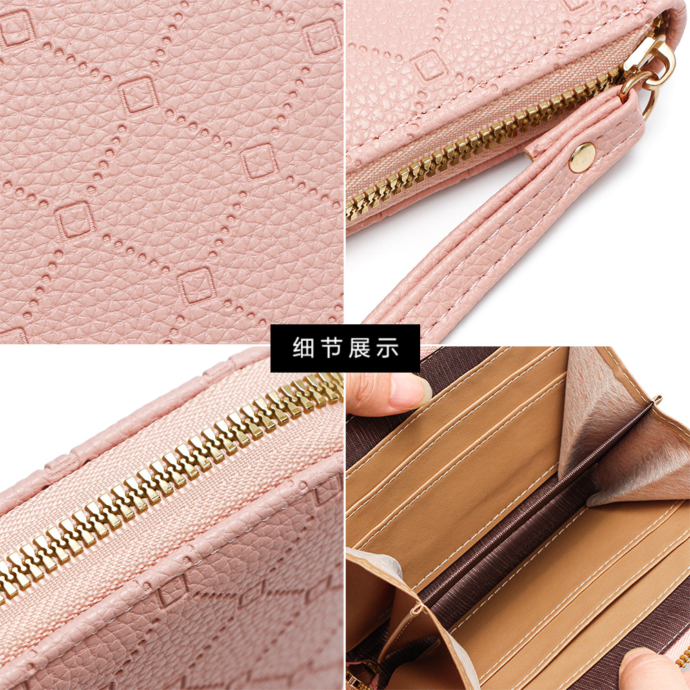 Nuevo bolso de cambio de mujer coreano simple bolso de tarjetas de gran capacidad bolso de mano con cremallera bolso de teléfono móvil bolso de licencia de conducir