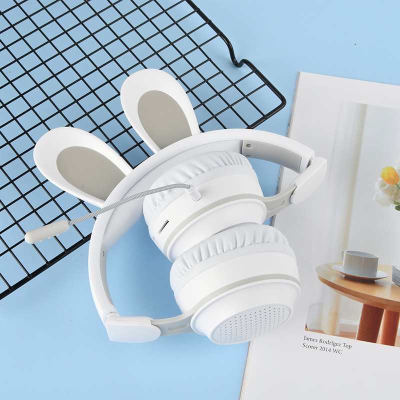 クロスボーダーうさ耳ヘッドマウントワイヤレス発光Bluetoothヘッドセットかわいい女の子ヘッドセットKE11はTFカードを挿入してユニバーサルにすることができます|undefined