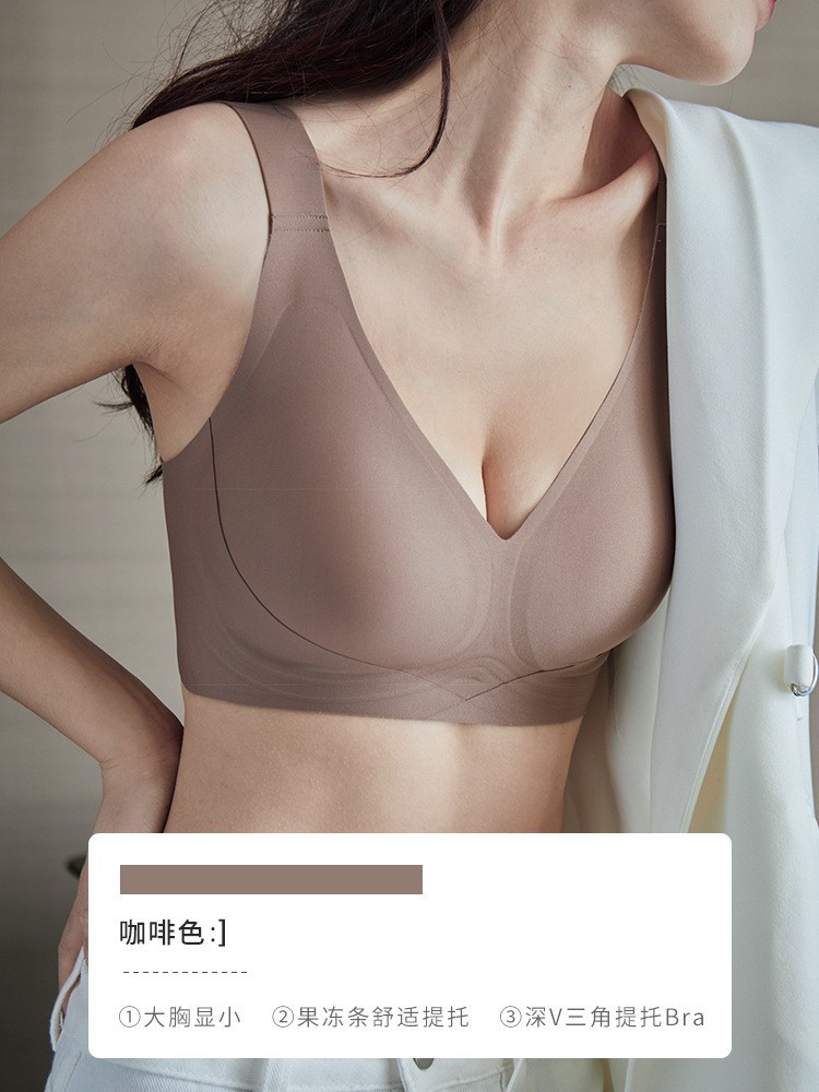Doble soporte suave de elevación más tamaño ropa interior sin costuras sujetador inalámbrico push up anti-flacidez soporte superior Sujetador de copa fija