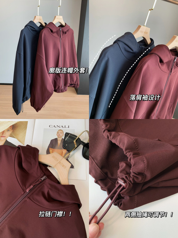 柜面牛货~显瘦廓版休闲防风连帽风衣外套短款夹克冲锋衣25秋季新|undefined