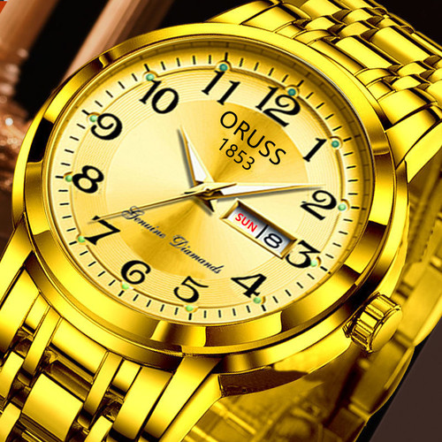 Luminous Waterproof Quartz Men's Steel Strap Digital Large Dial Watch Factory Direct Wholesale Precision Steel Domestic Quartz Watch