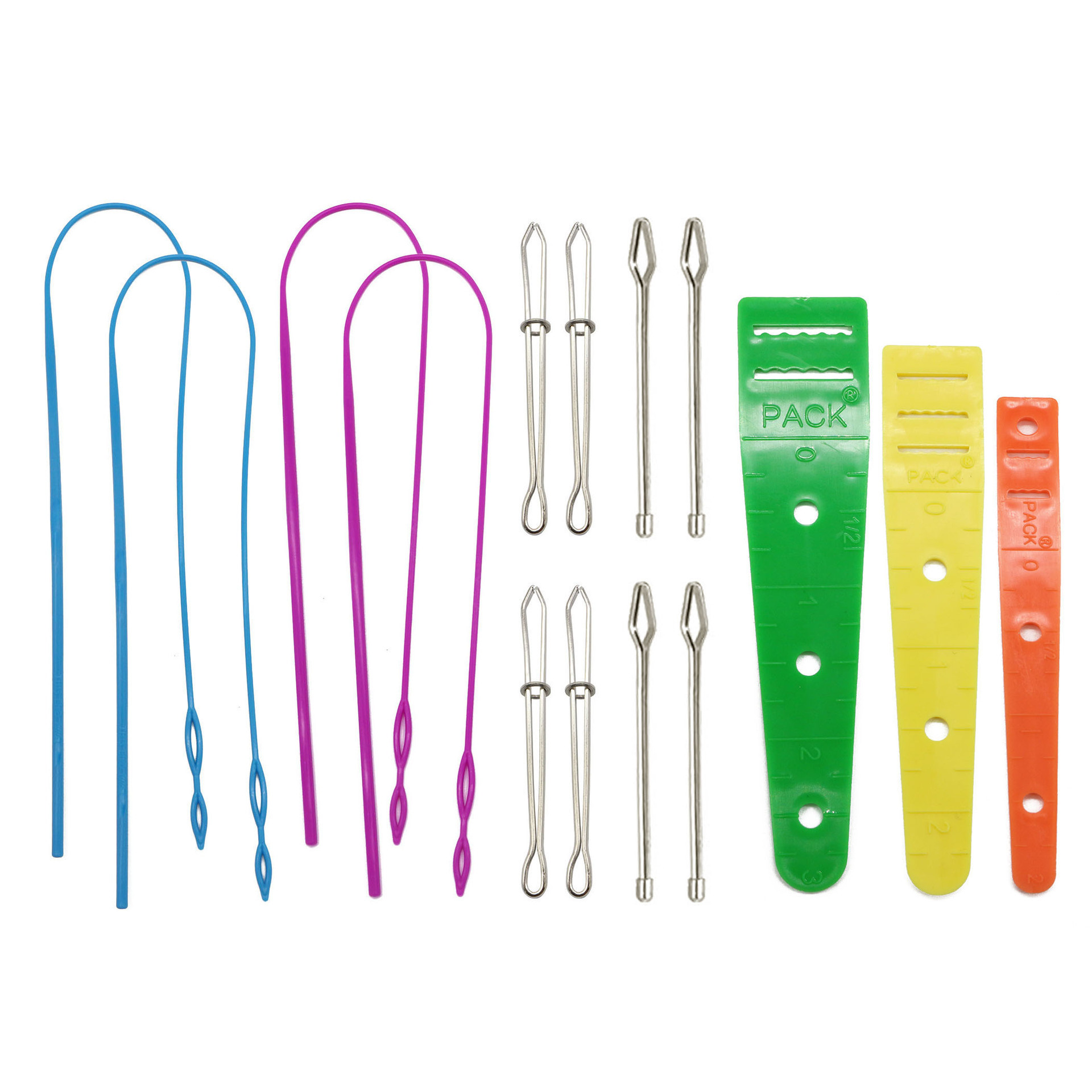 Juego de enhebrador de banda elástica de Amazon, cable de banda elástica de plástico largo, enhebrador de cuerda de doble orificio, clip de cinturón