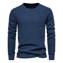W 37652 Men's Round Neck Pocket Waffle T-Shirt ��ʿ��T��