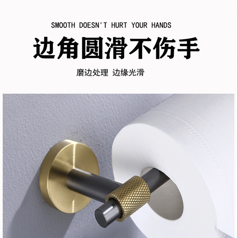 北欧不锈钢枪灰色毛巾杆卫生间单杆浴室毛巾架厕所壁挂式卫浴挂件