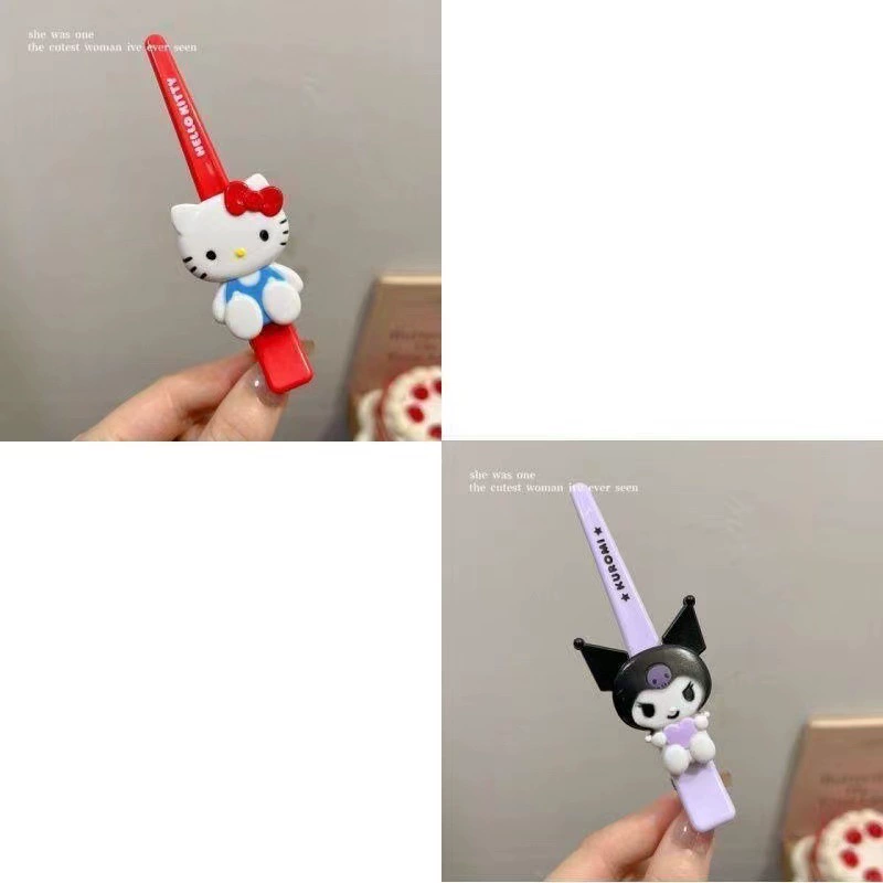 Заколки-шпильки Hello Kitty, милые клипсы с персонажем, 1–4 шт цветные мультяшные зажимы