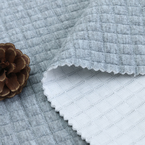 Small square grid amine air layer waffle elastic jacquard fabric home wear sweatshirt bedding mattress fabric