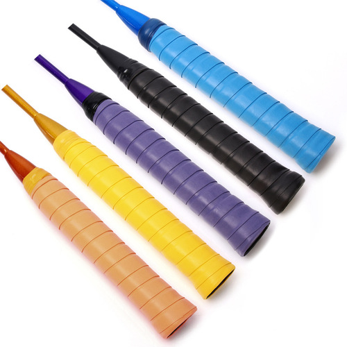 Badminton racquet elastic hole flat grip tennis racquet fishing rod table tennis paddle PU leather dragon bone sweat band