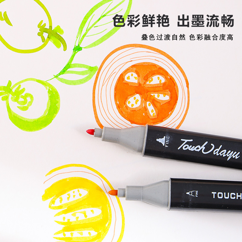 En stock al por mayor 262 color bolsa de tela marcador traje aceitoso de doble cabeza color estudiante arte pintura cepillo bolsa