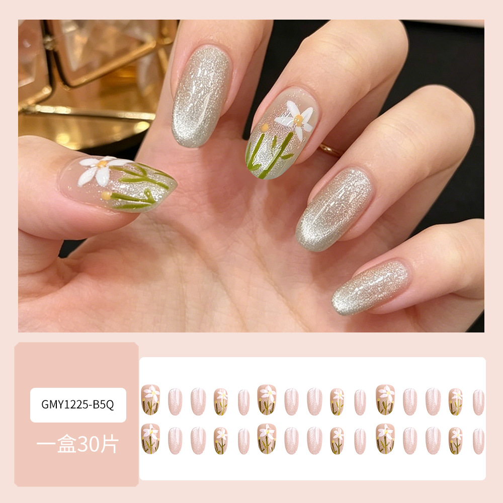 Puramente deseoso de la luz, ojo de gato, 30 piezas de margarita fresca, manicura blanca, manijas falsas, libro rojo, lote mixto