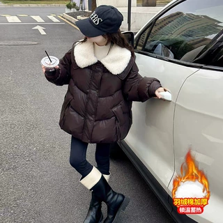 女童翻领棉服2026冬季新款洋气百搭休闲女宝宝棉袄加厚外穿棉衣潮