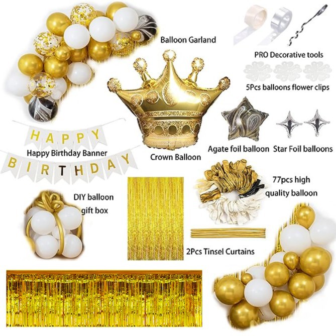 Decoración del partido traje de seda de lluvia Amazon nueva fiesta de cumpleaños escena diseño corona globo lluvia traje de cortina de seda