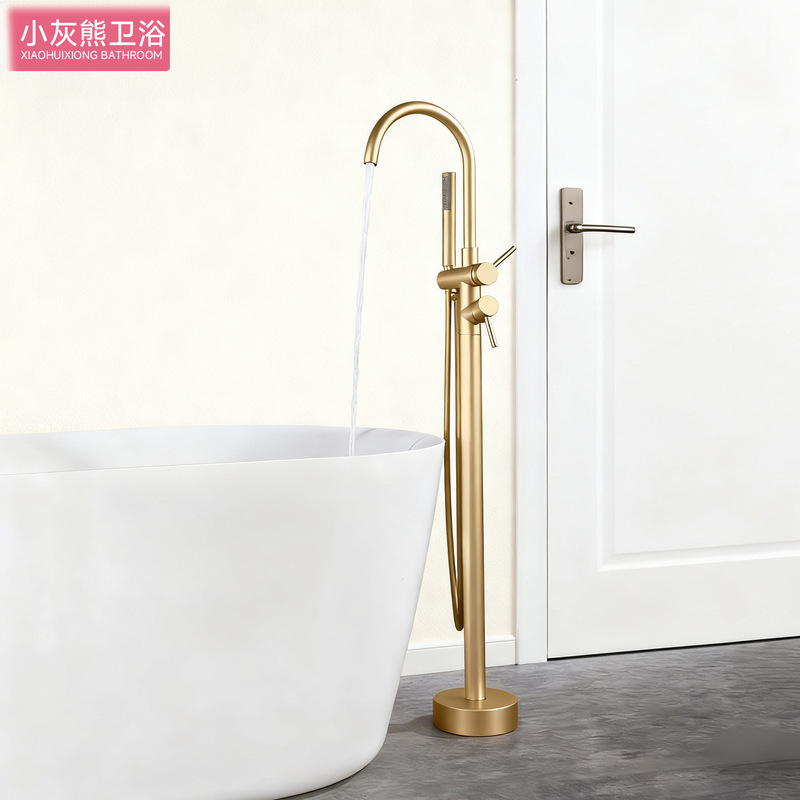 Customizable Nordic Floor-Standing Bathtub Faucet Hotel Inn Bathroom Shower Hot and Cold Faucet Handheld Shower Dual-Purpose Customizable Nordic Floor-Standing Bathtub Faucet Hotel Inn Bathroom Shower Hot and Cold Faucet Handheld Shower Dual-Purpose
