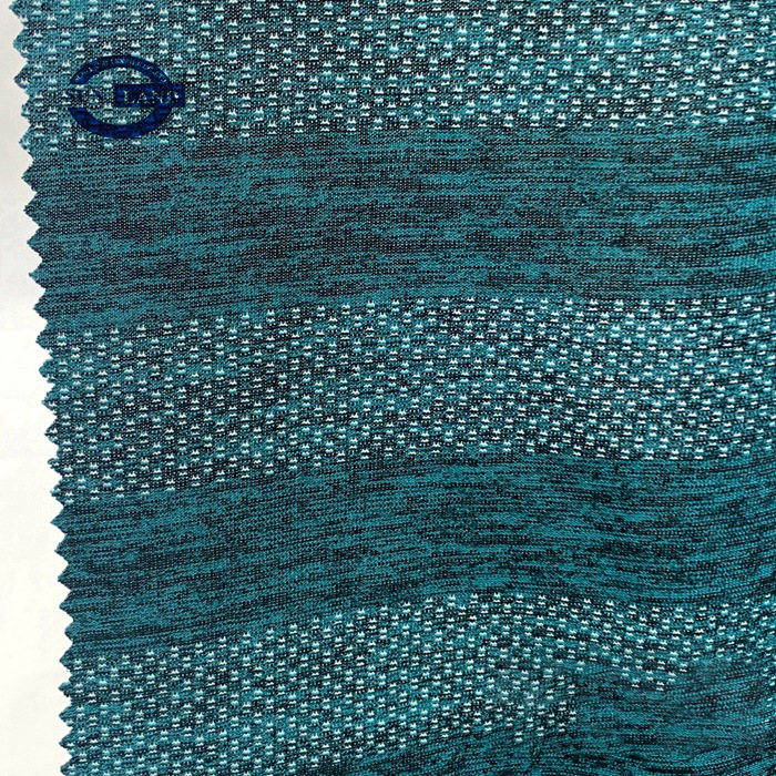 涤纶阳离子电脑提花网眼 提花合纱弹力镂空网眼 运动速干布料