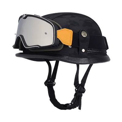 Seasons 3C Certified Electric Vehicle Motorcycle, Motosiklet kaskı (dəbilqə) - black-camouflage-with-large-frame-retro-mirror-m