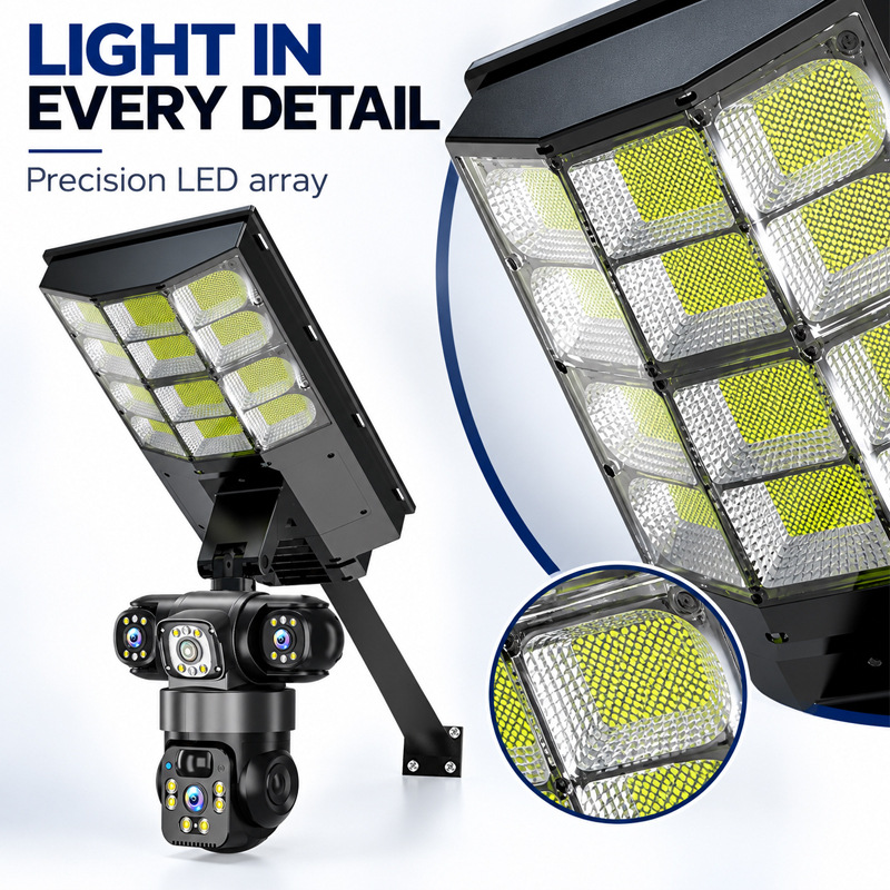 Cámara Solar Integrada con Luz LED ABS Impermeable e Infrarrojos para Exterior image 5