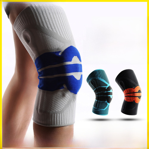 Outdoor sports knee pads silicone anti-collision knee pads spring support basketball cycling mountaineering running fitness protective gear