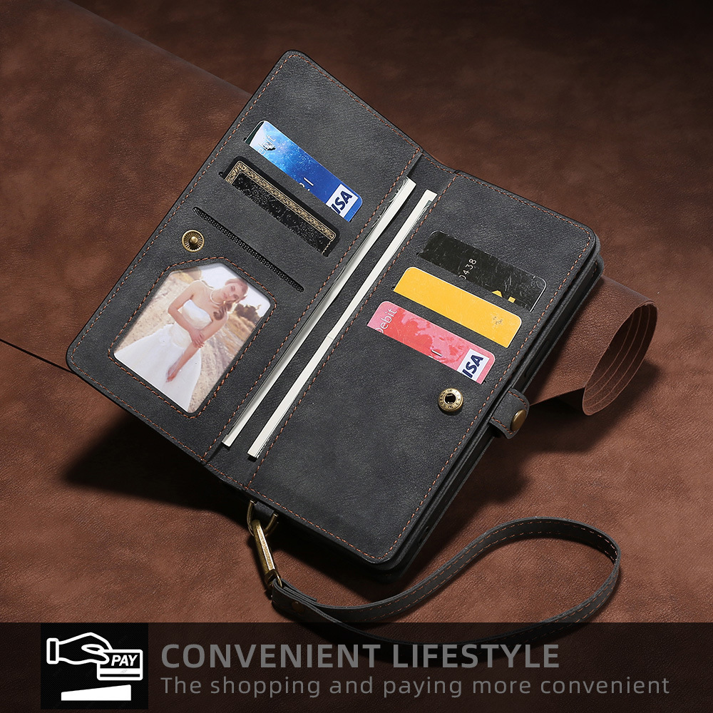 Suitable for iphone13promax mobile phone leather case iphone 12 multi function flip cover 11  phone wallet